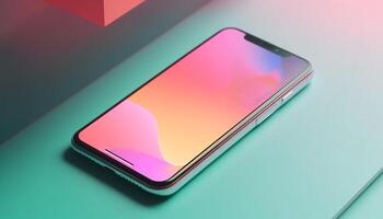 Modern smart phone design with digital display for text messaging generated by AI photo