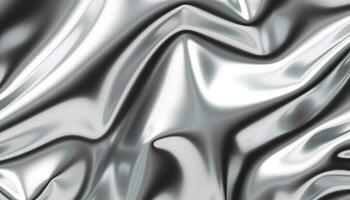 Smooth satin waves create elegant textile decoration in futuristic design generated by AI photo