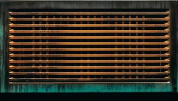 Rusty steel plates in a row create a textured backdrop generated by AI photo