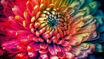 Vibrant petals of multi colored dahlias in a formal garden generated by AI photo