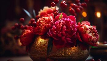 A summer bouquet of ornate flowers, a gift of elegance generated by AI photo