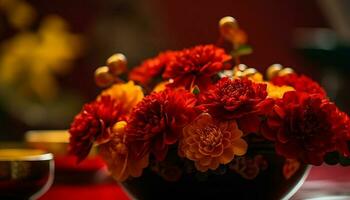 un vibrante ramo de flores de multi de colores flores trae elegancia adentro generado por ai foto