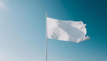 libertad volador alto, patriotismo simbolizado por ondulación asta de bandera en movimiento generado por ai foto