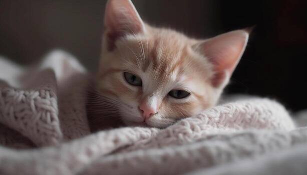 A playful kitten with soft fur and charming curiosity generated by AI photo