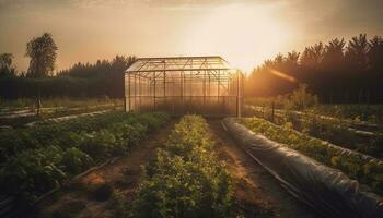 Organic vegetable harvest at sunset, a fresh taste of summer generated by AI photo