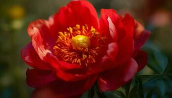 The vibrant camellia blossom celebrates natural beauty in bloom generated by AI photo