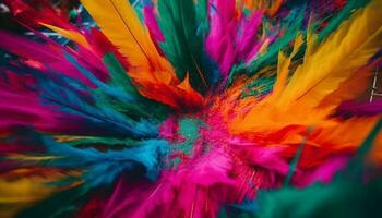 vibrante pavo real plumas crear resumen celebracion de belleza en naturaleza generado por ai foto