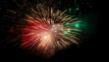Summer celebration ignites joy with explosive firework display outdoors generated by AI photo