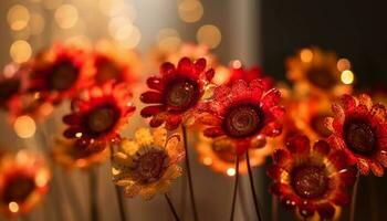 el brillante flor cabeza iluminado el florido Navidad decoración generado por ai foto