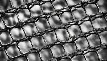 Metallic chain link connection, a modern abstract molecular structure generated by AI photo