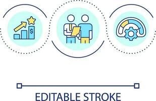 Training loop concept icon. Financial literacy. Company income growth. Bank employee abstract idea thin line illustration. Isolated outline drawing. Editable stroke vector