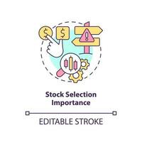 Stock selection importance concept icon. Choose marketplace. Financial market trend abstract idea thin line illustration. Isolated outline drawing. Editable stroke vector