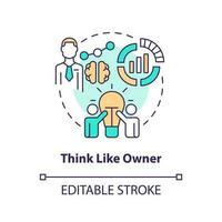 Think like owner concept icon. Business management. Rule of investing abstract idea thin line illustration. Isolated outline drawing. Editable stroke vector