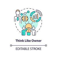 Think like owner concept icon. Business management. Rule of investing abstract idea thin line illustration. Isolated outline drawing. Editable stroke vector