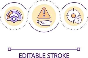 Error loop concept icon. System processing failure. Precaution sign. Incorrect work abstract idea thin line illustration. Isolated outline drawing. Editable stroke vector