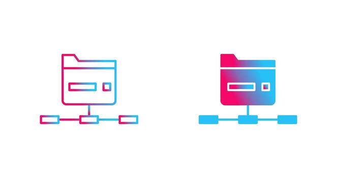 icono de vector de carpeta de red