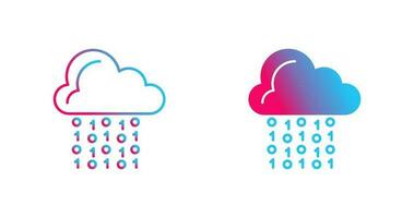 icono de vector de codificación de nube