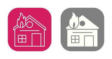 casa única en icono de vector de fuego