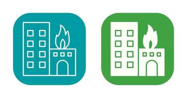 Unique Burning Building Vector Icon