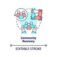 Community recovery concept icon. Radiation effects. Public health preparedness abstract idea thin line illustration. Isolated outline drawing. Editable stroke vector