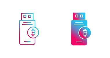 Bitcoin Usb Device Vector Icon
