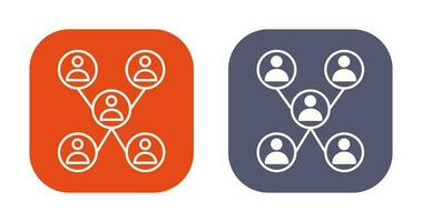 Unique Company Network Vector Icon