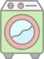 Washing machine Vector Icon Design