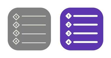 Unique Numbered list Vector Icon