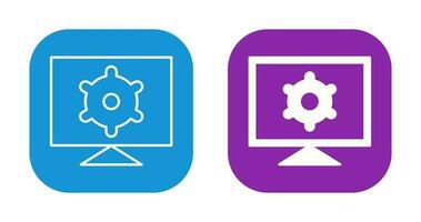 icono de vector de configuración de computadora