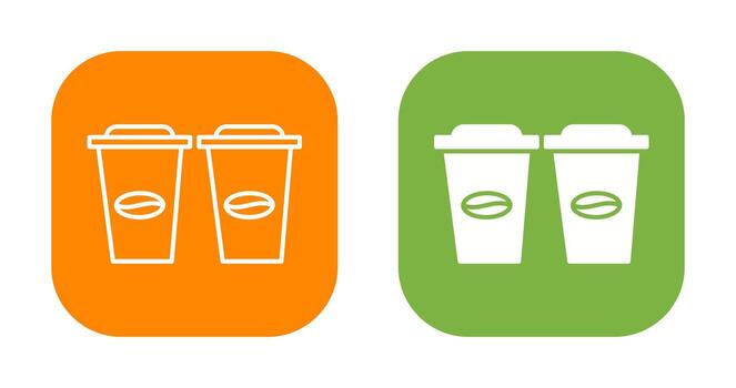 icono de vector de dos cafés