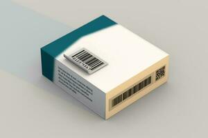 etiqueta y bar código un industria concepto para pharma publicación por entregas foto