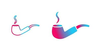 Unique Lit Smoking Pipe Vector Icon