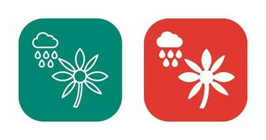 Flower with rain Vector Icon