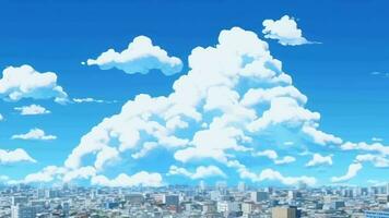 anime av fängslande visuell erfarenhet den där ger de dynamisk japansk himmel till liv. video