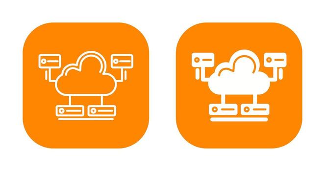 Cloud Database Vector Icon
