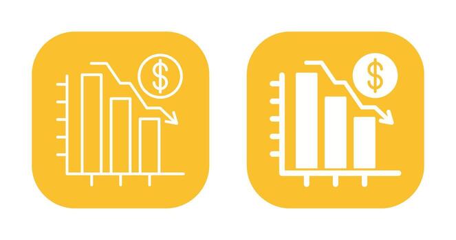 gráfico abajo vector icono