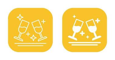 Two Glasses Romantic Vector Icon