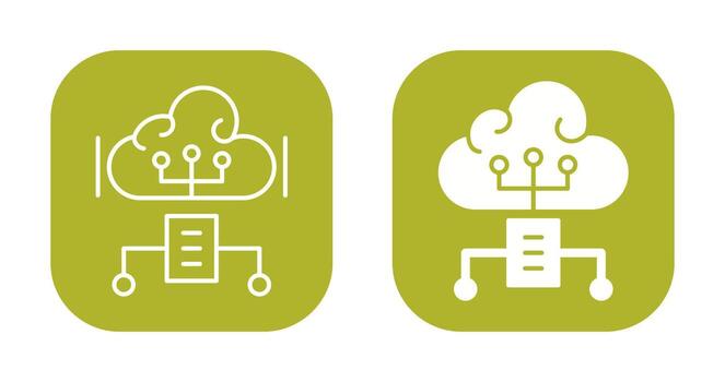 icono de vector de computación en la nube