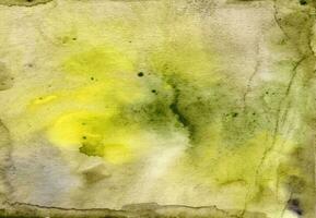 Green-yellow hand-drawn watercolor background photo