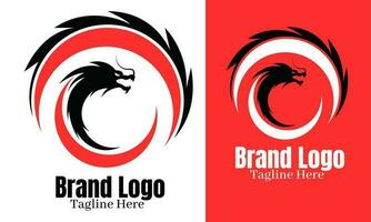 dragones cabeza logo diseño vector