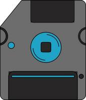 Grey and blue floppy disk. vector