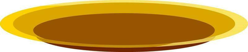 vacío plato vector ilustración en marrón color.