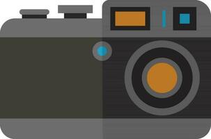 Illustration of a camera in grey and orange color. vector