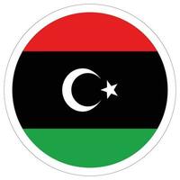 Flag of Libya circle. Libya flag with round design shape vector