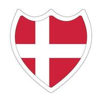 Flag of Denmark. Danish Flag in heart shapee vector