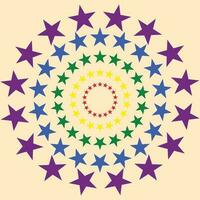 Stars in a circle shape with colorful. vector