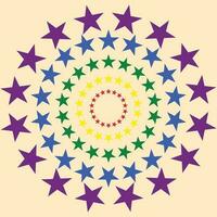 Stars in a circle shape with colorful. vector