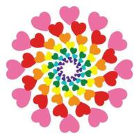 Heart in a circle with colorful. vector