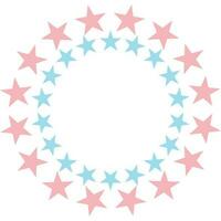 Stars in a circle shape with colorful. vector