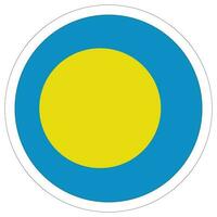 Palau flag in circle. Flag of Palau in round circle. vector